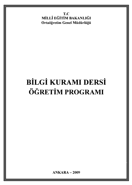 Bilgi Kuramı Müfredatı