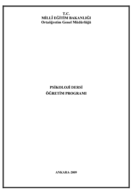 Psikoloji Müfredatı