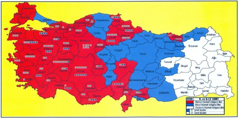 Öğretmenlik Zorunlu Hizmet Bölgeleri ve Puanları